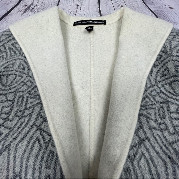 LINDA ALLARD ELLEN TRACY 100% wool tab collar open front jacket, size 4 - Picture 7 of 15